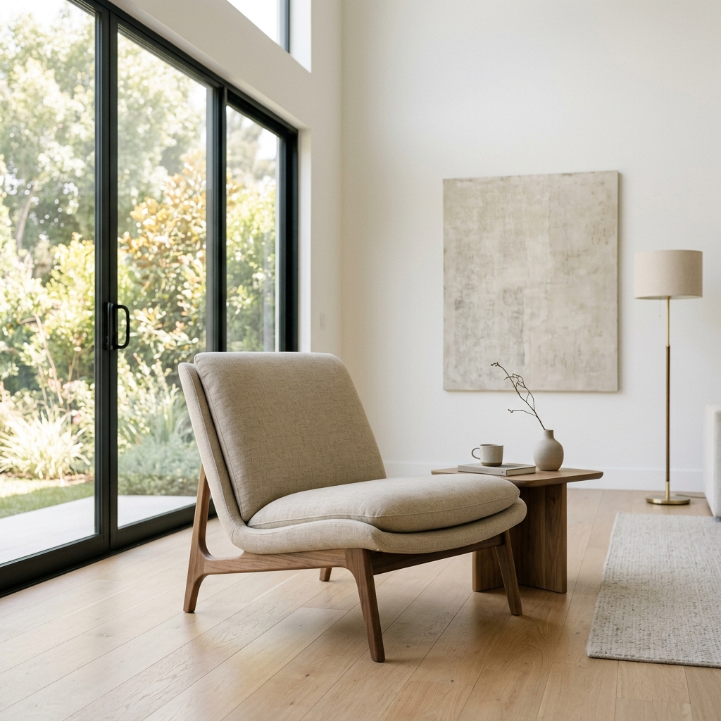 Finished Minimalist Lounge Chair on Site